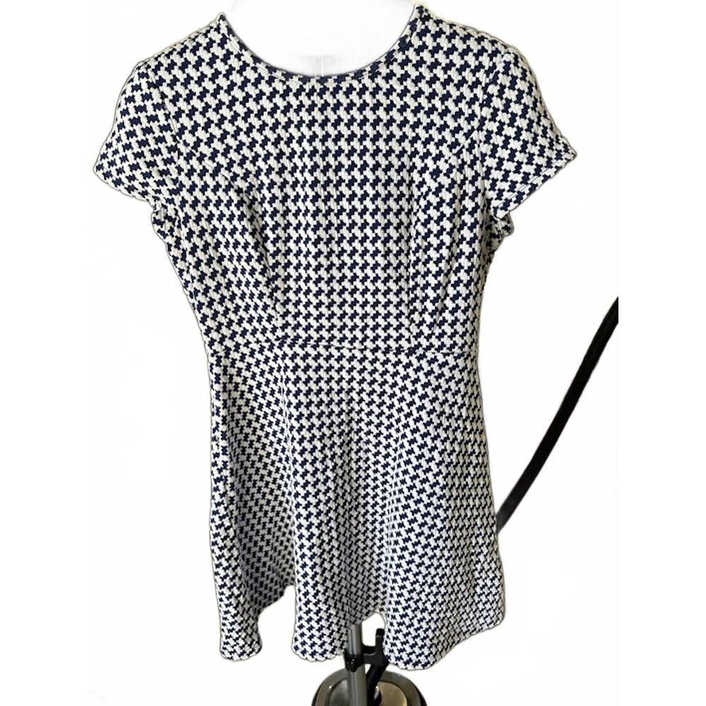 Speechless Blue White Houndstooth Dress M